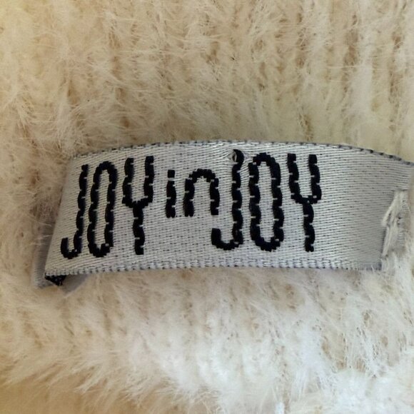 JoyinJoy Cream Fuzzy Knit Bodycon Mini Sweater Dress Mock Neck Gold Button S/M - Picture 6 of 11